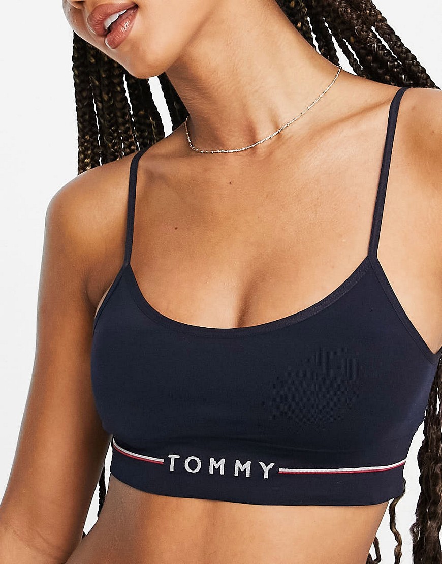 Tommy Hilfiger seamless unlined bralette in navy
