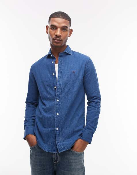 Tommy Hilfiger seersucker shirt in blue - view 1