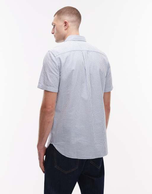 Tommy Hilfiger seersucker short sleeve shirt in blue stripe, 3 of 5