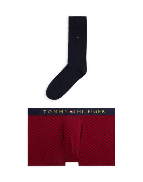 Tommy Hilfiger - Set con boxer aderenti e calzini rossi e blu navy - view 1