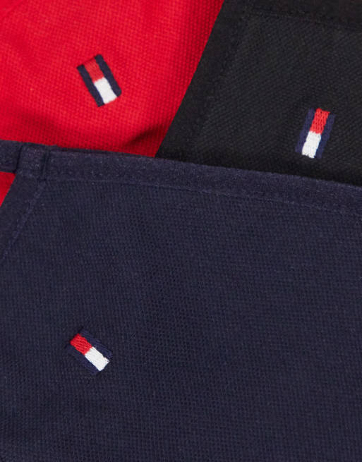 Tommy Hilfiger Set van 3 beschermende mondkapjes in rood marineblauw zwart met logo ASOS