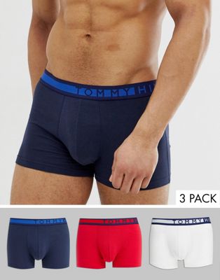 Tommy Hilfiger - Set van 3 boxershorts met contrasterende tailleband in rood/wit/marineblauw-Multi