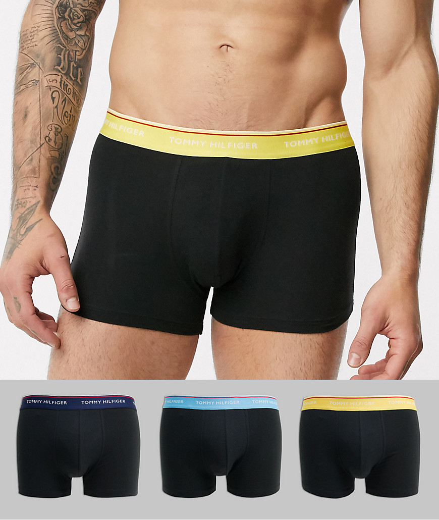 Tommy Hilfiger - Set van 3 boxershorts met contrasterende tailleband in zwart