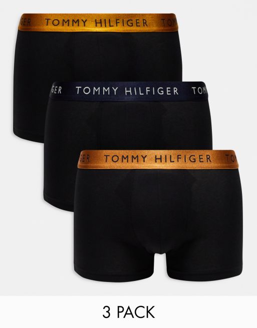 Tommy Hilfiger - Set van 3 boxershorts met gekleurde logo-tailleband in zwart