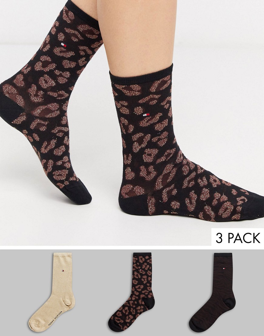 Tommy Hilfiger - Set van 3 sokken met glitter in cadeauverpakking-Multi
