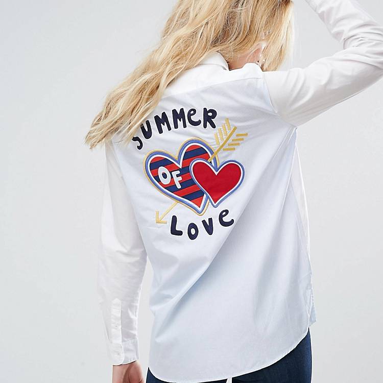 spænding storhedsvanvid syre Tommy Hilfiger Shirt with Heart Patch | ASOS