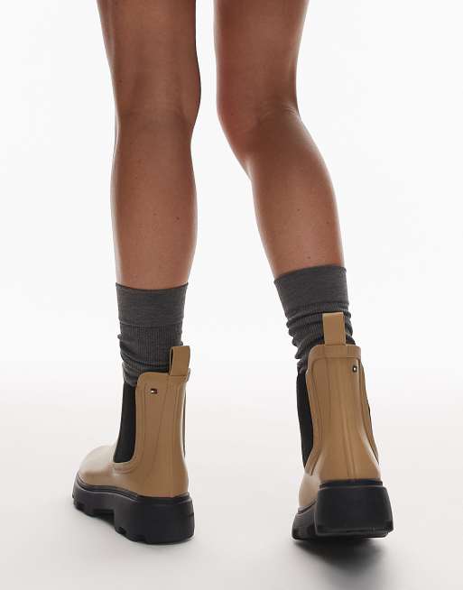 Tommy Hilfiger short gumboots in beige, 2 of 4