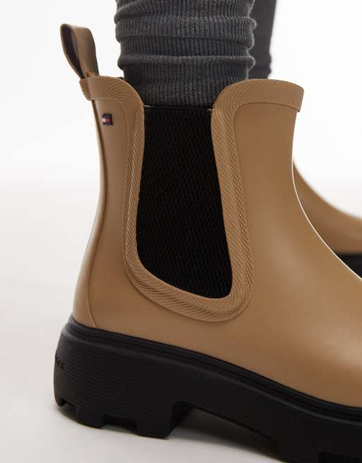 Tommy Hilfiger short gumboots in beige, 3 of 4
