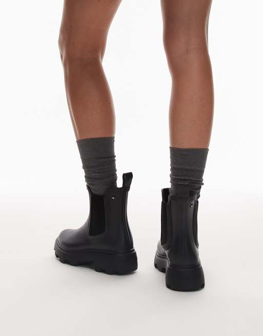 Tommy Hilfiger short rubber boots in black, 2 of 4