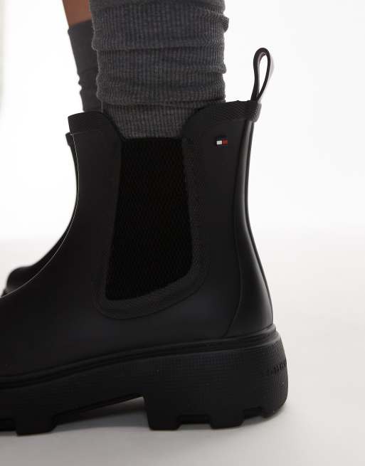 Tommy Hilfiger short rubber boots in black, 3 of 4