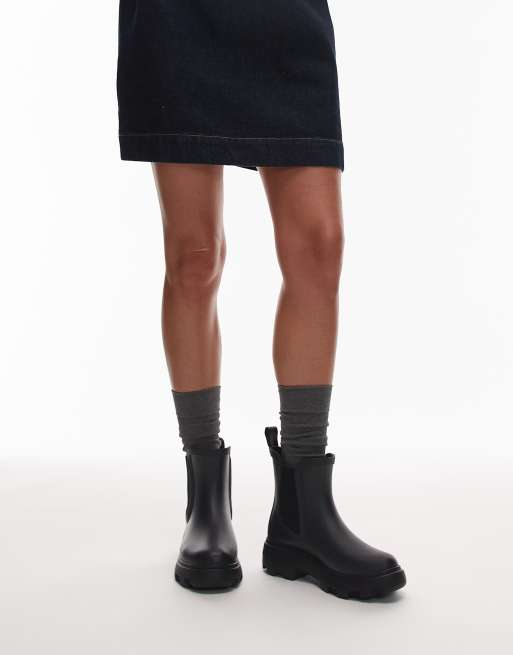 Tommy Hilfiger short rubber boots in black ASOS