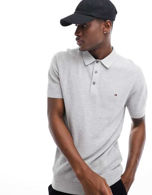 Tommy hilfiger grey polo outlet shirt