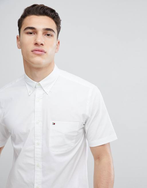 Tommy hilfiger white button cheap down shirt