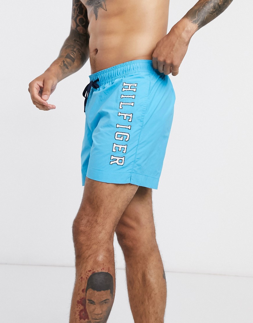 Tommy Hilfiger side logo drawstring swim shorts-Blue
