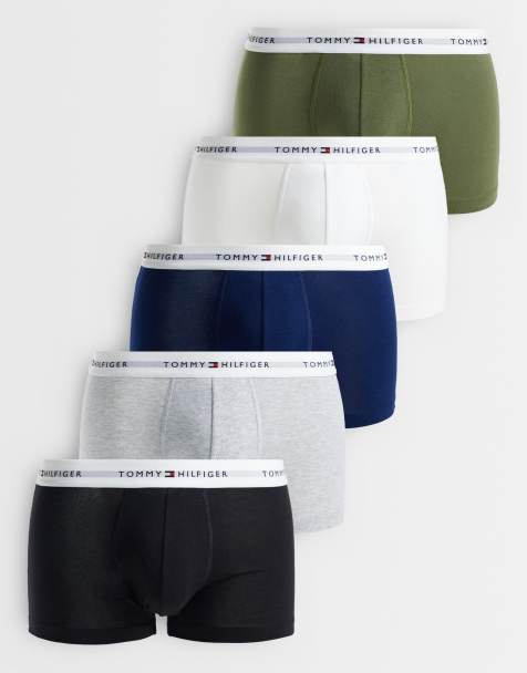 Tommy Hilfiger Signature Baumwoll-5er-Pack Trunks in Khaki/Weiß/Marineblau/Grau/Schwarz - view 1