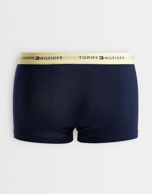 Tommy Hilfiger Signature Baumwoll-5er-Pack Trunks in Schwarz mit farbigen Bundabschlüssen, 2 von 3