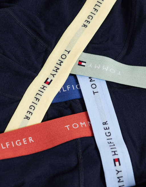 Tommy Hilfiger Signature Baumwoll-5er-Pack Trunks in Schwarz mit farbigen Bundabschlüssen, 3 von 3