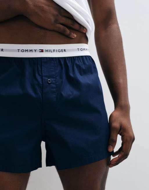 Tommy Hilfiger Signature Cotton 2 pack woven boxers in navy, 2 of 3