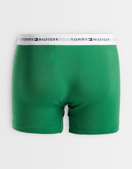 Tommy Hilfiger Signature Cotton 3 pack boxer briefs in blue/green/black, 2 of 3