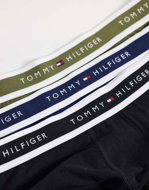 Tommy Hilfiger Signature Cotton 3 pack boxer briefs with modal in khaki green/black/navy, 3 of 3