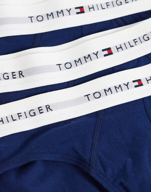 Tommy Hilfiger Signature Cotton 3 pack briefs in navy, 2 of 3