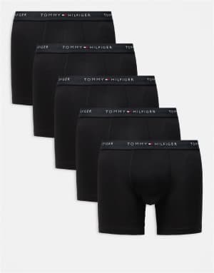 Tommy Hilfiger Signature Cotton 5 pack boxer briefs in black