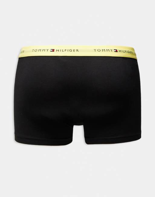 Tommy Hilfiger – Signature Cotton – 5er-Pack Unterhosen in Schwarz mit farbigem Bund, 3 von 3