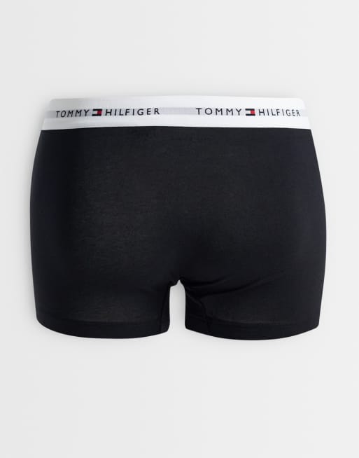 Tommy Hilfiger Signature Cotton 7 pack boxer briefs in black with white waistbands, 2 of 3