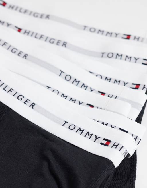 Tommy Hilfiger Signature Cotton 7 pack boxer briefs in black with white waistbands, 3 of 3