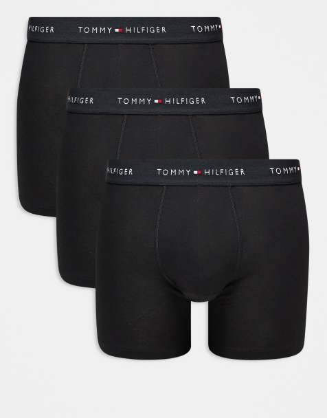Tommy Hilfiger signature cotton essentials 3 pack boxer briefs in black - view 1
