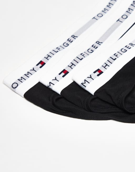 Tommy Hilfiger signature cotton essentials 3 pack briefs in black with white waistbands, 2 of 3