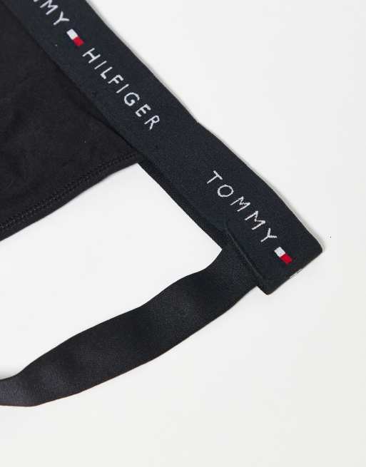 Tommy Hilfiger signature cotton essentials 3 pack jockstrap in black
