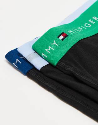 Tommy Hilfiger Signature Cotton Essentials 3-pack Trunks In Black