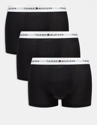Tommy Hilfiger Tommy Hilfiger signature cotton essentials 3 pack trunks in black
