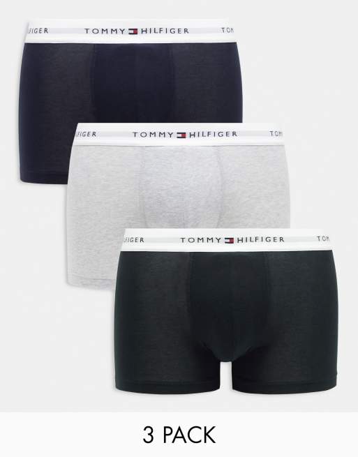  Tommy Hilfiger signature cotton essentials 3 pack trunks in multi