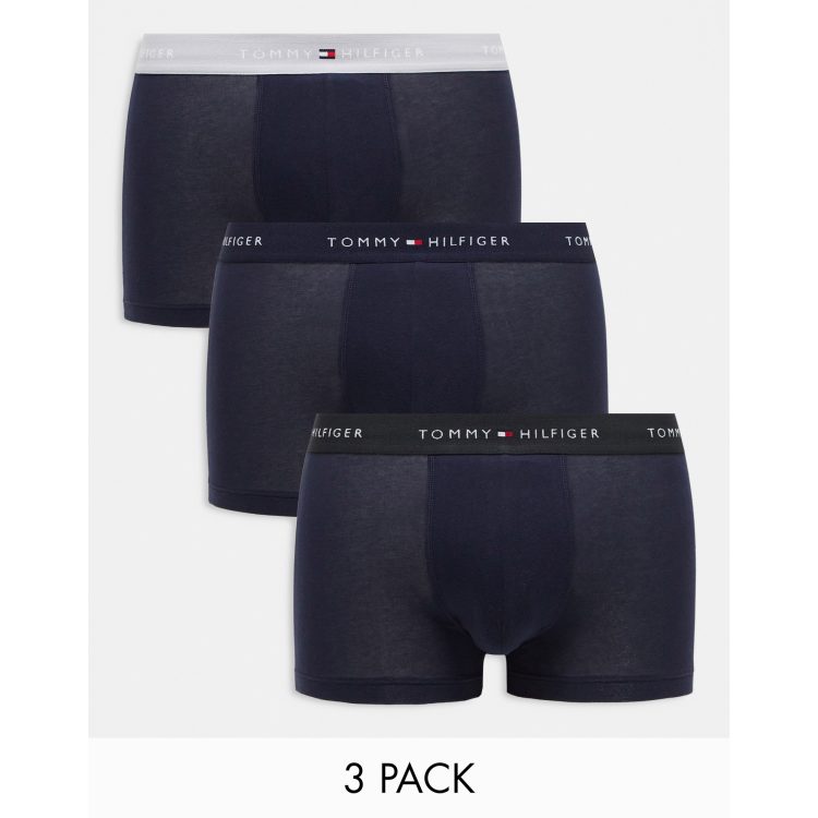 Buy Tommy Hilfiger Blue Signature Cotton Essentials Trunks 3 Pack from Next  Poland