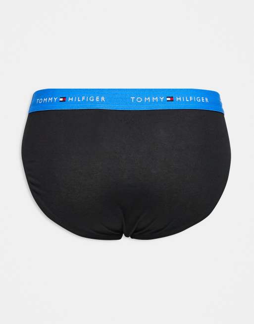 Tommy Hilfiger signature cotton essentials 5 pack briefs in black with red/blue/green, 3 of 3