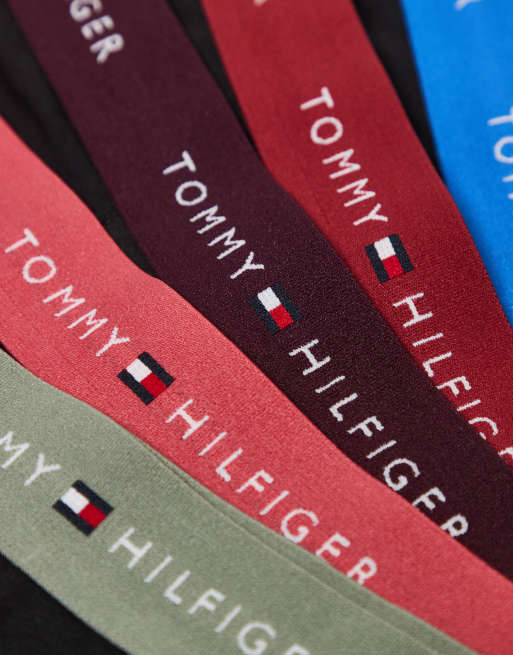 Tommy Hilfiger signature cotton essentials 7 pack trunks in black with multi waistbands, 2 of 3