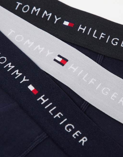 Tommy Hilfiger - Signature Cotton Essentials - Lot de 3 boxers avec taille colorée - Bleu marine, 4 de 4