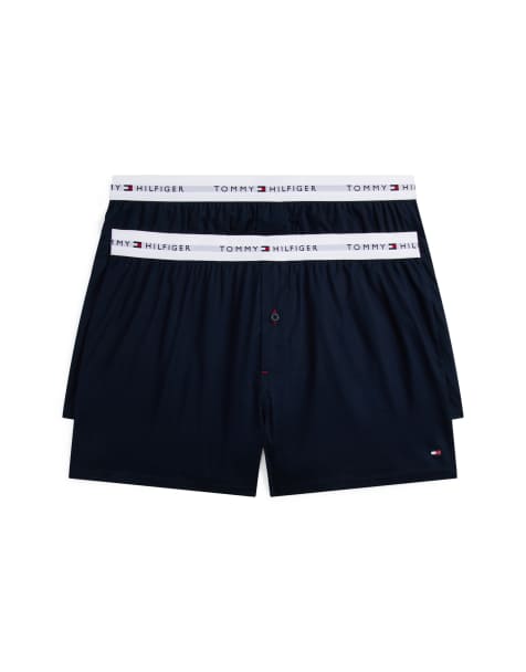 Tommy Hilfiger - Signature - Cotton Essentials - Set van 2 geweven boxershorts in marineblauw - view 1