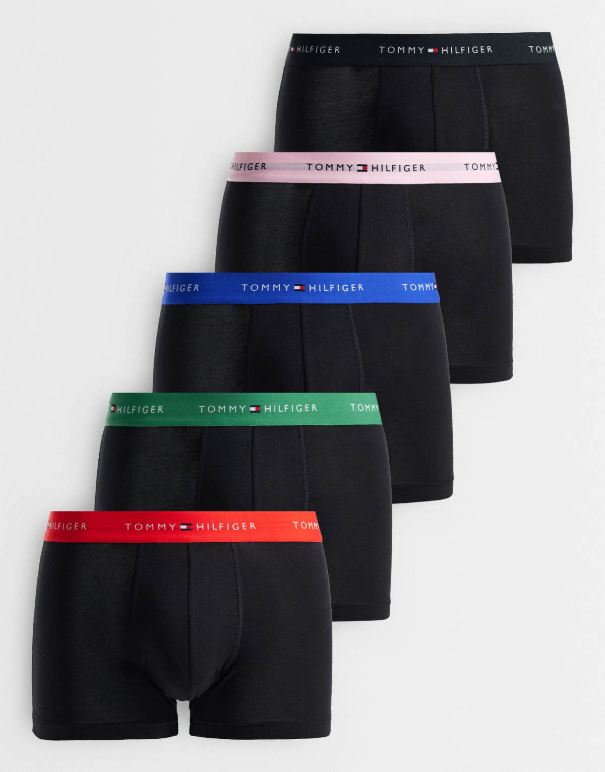 Tommy Hilfiger Signature Cotton - Pack de 5 calzoncillos negros con cinturillas de colores de algodón