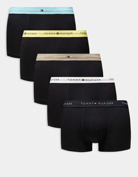 Tommy Hilfiger - Signature Cotton - Pakke med 5 par sorte boksershorts med farvet logo-taljebånd - view 1