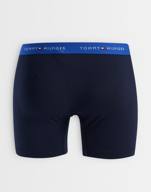 Tommy Hilfiger – Signature Cotton – Svarta boxershorts med blå/vinröda midjeband, 3-pack, 3 av 3