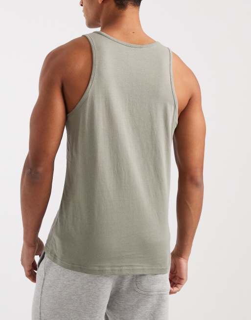 Tommy Hilfiger – Signature Cotton – Tanktops in Schwarz/Weiß/Khaki, 3er-Pack, 4 von 5