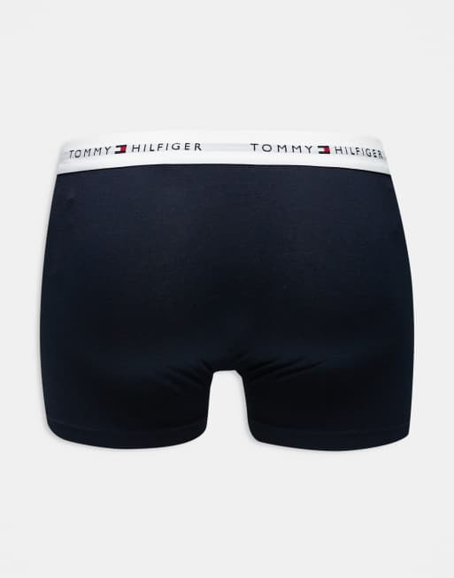 Tommy Hilfiger Signature Essential 3 pack boxer briefs with colored waistband in navy, 2 of 3