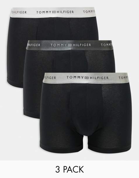 Tommy Hilfiger Signature Essential 3 pack trunk with metallic waistband in black - view 1