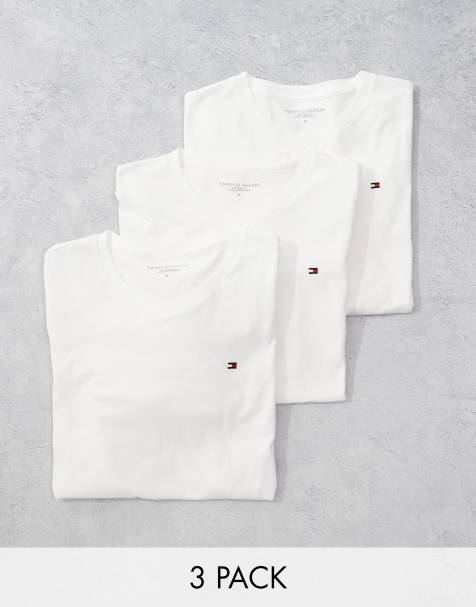 Tommy Hilfiger – Signature Essential – 3er-Pack T-Shirts in Weiß mit Flaggenlogo - view 1