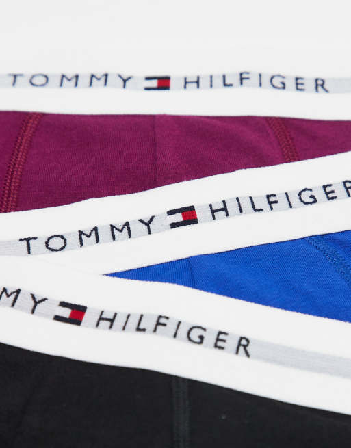 Tommy Hilfiger - Signature Essential - Confezione da 3 boxer aderenti nero/blu/prugna, 2 di 3