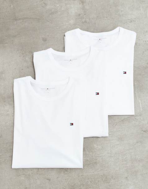 Tommy Hilfiger - Signature Essential - Confezione da 3 T-shirt bianche con logo della bandiera - view 1