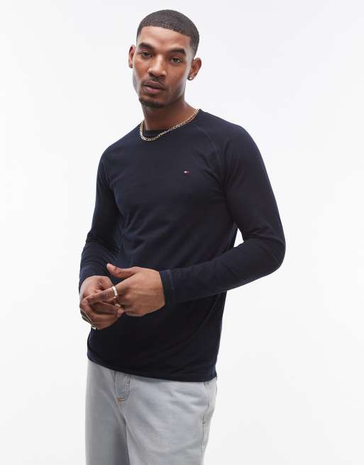 Tommy Hilfiger – Signature Essential – Langärmliges Thermo-Oberteil in Marineblau